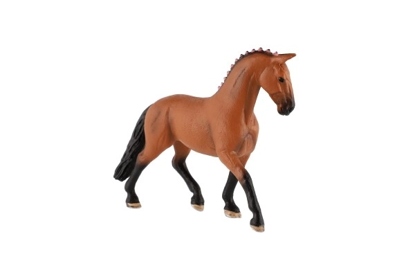 Koń domowy brązowy zooted plast 13cm w woreczku