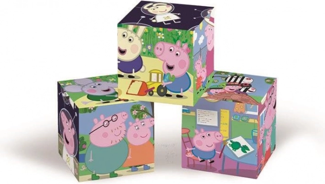 CLEMENTONI Klocki obrazkowe Świnka Peppa, 6 kostek