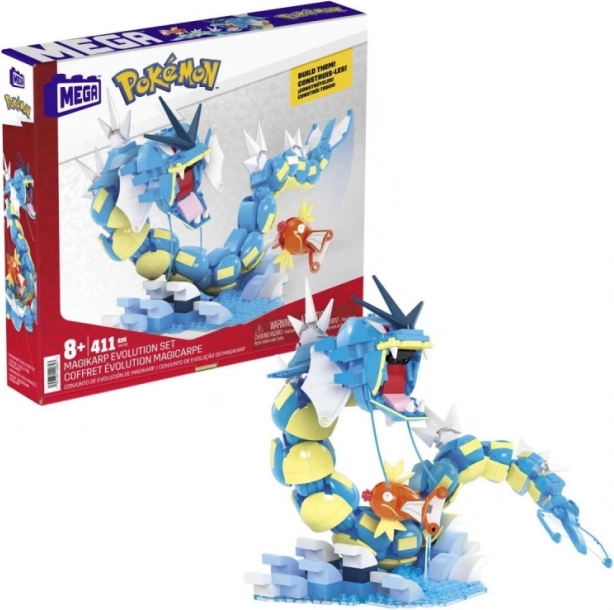 Zestaw konstrukcyjny MEGA Pokémon – ewolucja Magikarpa i Gyaradosa