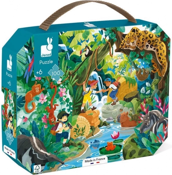 Janod puzzle w walizeczce przygoda w dżungli 100 elementów