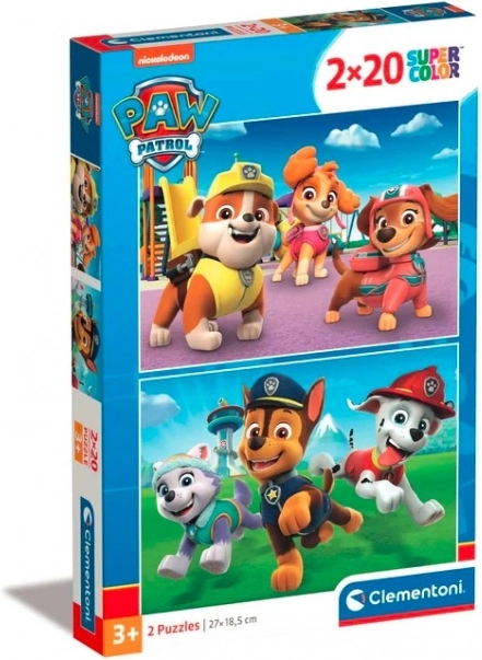 Puzzle 2×20 elementów Psi Patrol