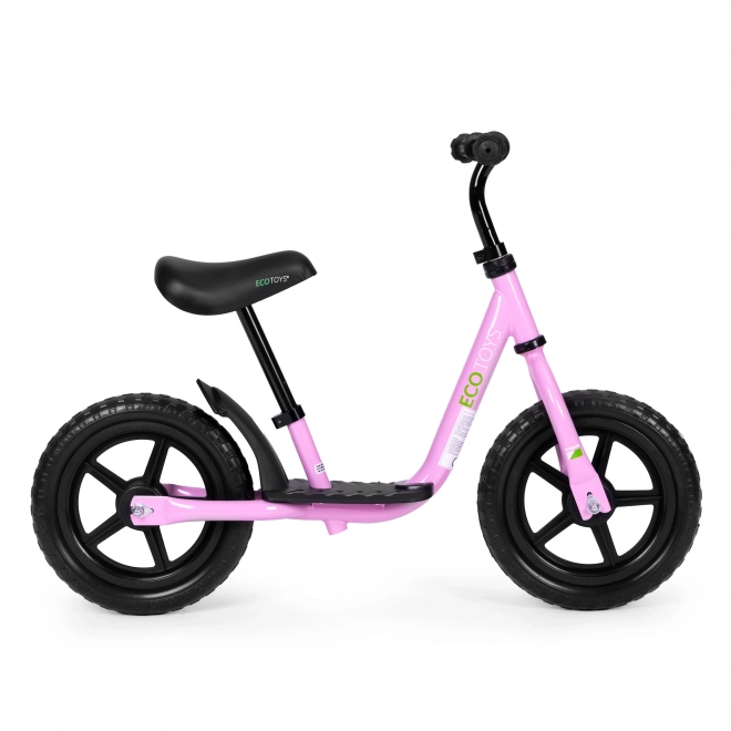 Dziecięcy rowerek biegowy z platformą ECOTOYS różowy