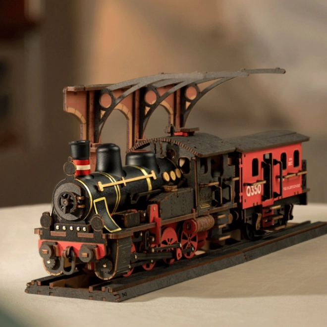RoboTime 3D drewniana układanka Vintage parowóz