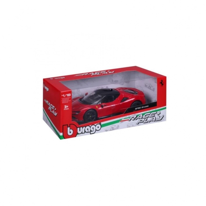 Metalowy model Ferrari SF90 Stradale czerwony 1:18