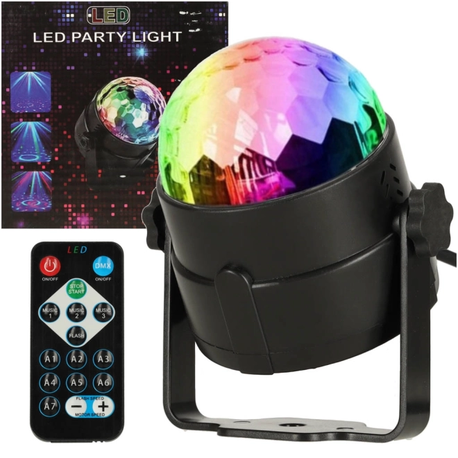 LED RGB kula disco z pilotem zdalnym