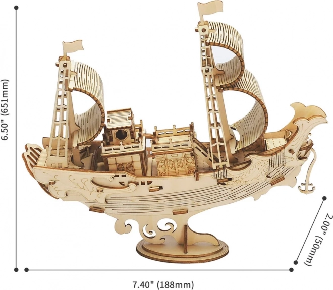 Japoński statek dyplomatyczny - 3D drewniany model - dekoracja