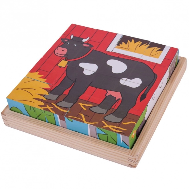 Bigjigs Toys Obrazkowe klocki farma