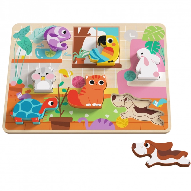 Tooky Toy drewniane puzzle Montessori zwierzątka do domu