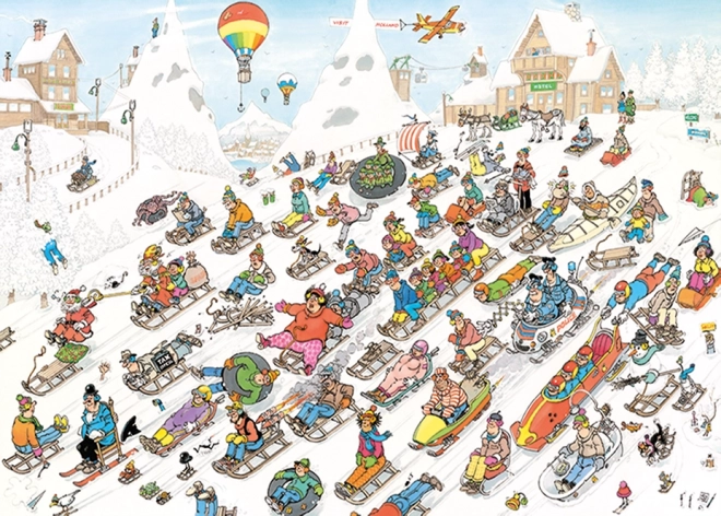Puzzle Jan van Haasteren Wszystko jedzie z górki 1000 elementów