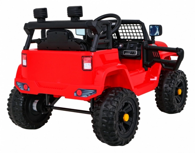 Samochód na baterie Jeep Dark Night dla dzieci + wolny start + EVA + LED audio – Czerwony