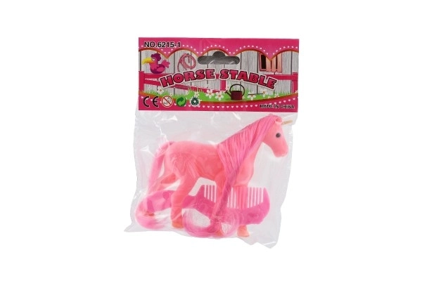 Jednorożec koń maskotka do czesania z grzebieniem 14cm w woreczku