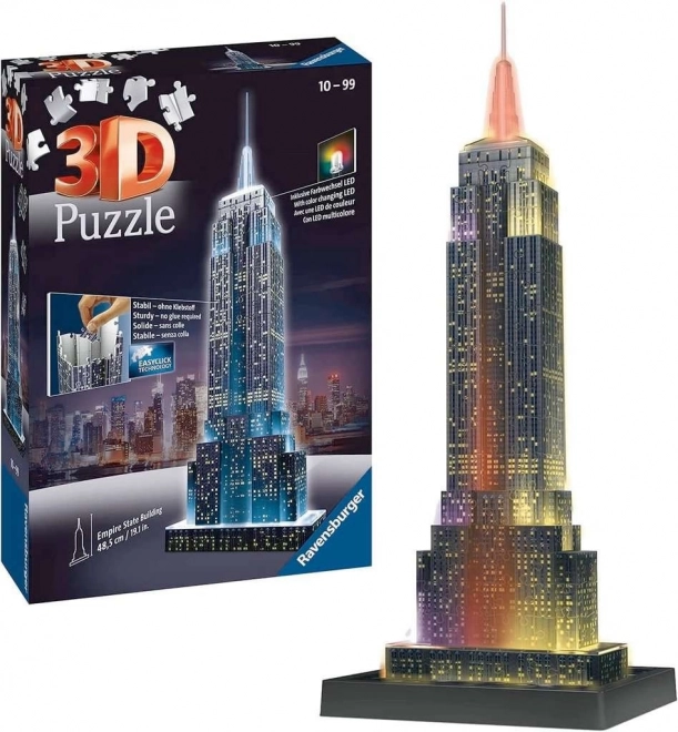 RAVENSBURGER Świecąca 3D układanka Edycja Nocna Empire State Building 216 elementów