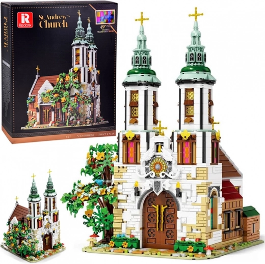 Świecący zestaw konstrukcyjny kościoła św. Andrzeja w Krakowie – architektoniczny model z klocków