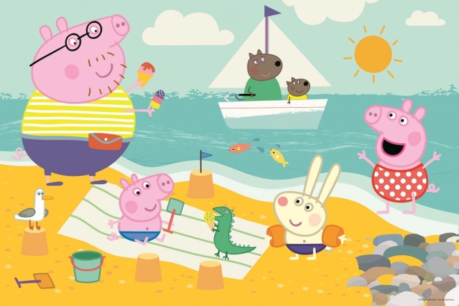 Dwustronne puzzle Świnka Peppa SUPER MAXI 24 elementy