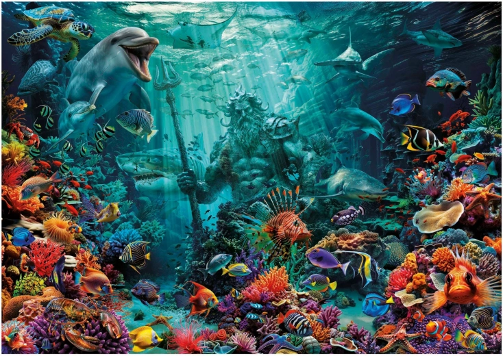 Puzzle Posejdon na rafie koralowej 1000 elementów