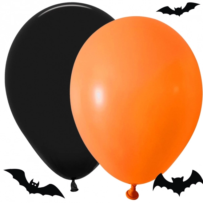Halloween balony czarne i pomarańczowe 20 szt.