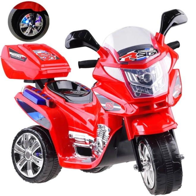 Dziecięcy motocykl sportowy z kolorowym oświetleniem LED – Czerwona