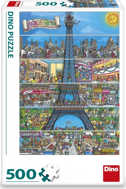 Puzzle Wieża Eiffla 500 elementów rysowana