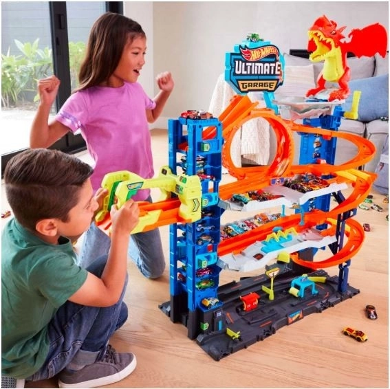 Mega garaż z atakiem smoka Hot Wheels City