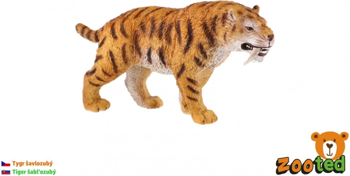 Plastowa figurka szablozębnego tygrysa smilodona 13 cm