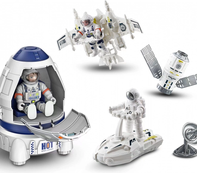 Kosmiczny zestaw z rakietą i 2 figurkami astronautów