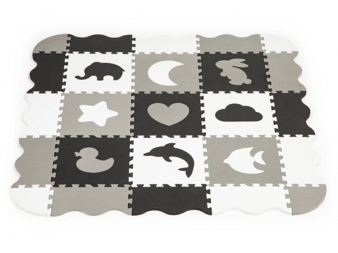 ECOTOYS Puzzle piankowe Zwierzęta i kształty czarno-białe SX z brzegiem