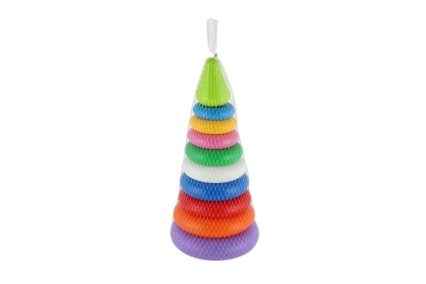 Piramidka do układania z pierścieni plastik 2 kolory w siatce 15x31cm 12m+