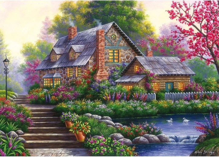 Ravensburger puzzle Romantyczna chata 1000 elementów