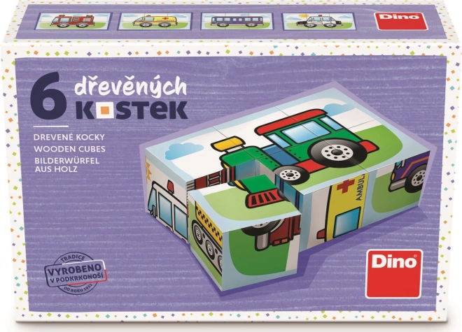 Obrazkowe kostki Transport 6 kostek