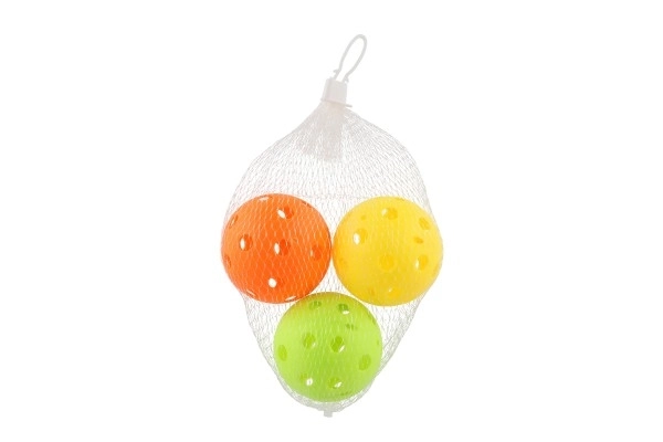 Piłeczki do unihokeja 3 sztuki plastikowe 7cm w siatce