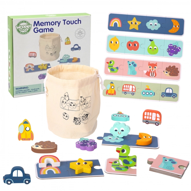 Woopie Zielone Drewniane Pexeso - Dotykowe Puzzle