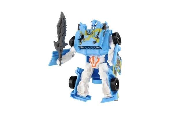 Niebieski robot transformer
