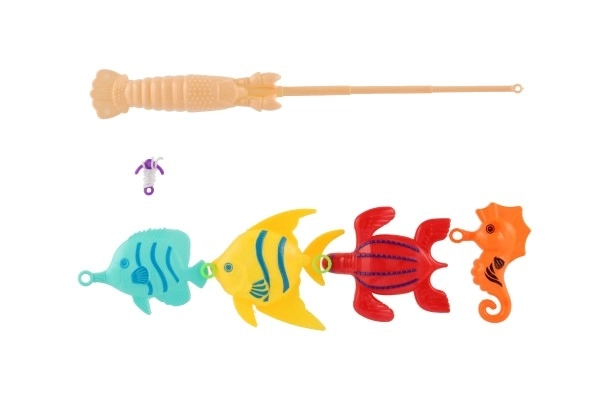 Gra ryby/wędkarz z wędką 26cm plastik 5 kolorów na karcie 15,5x49x2cm