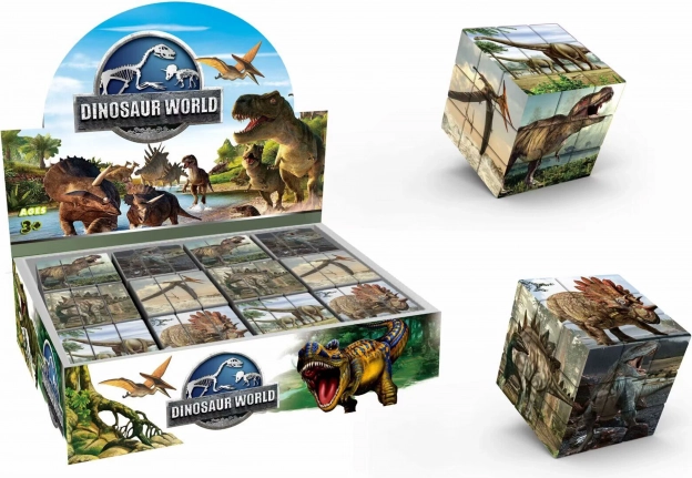 Obrazkowa układanka Kostka Dinozaury 5,7 cm
