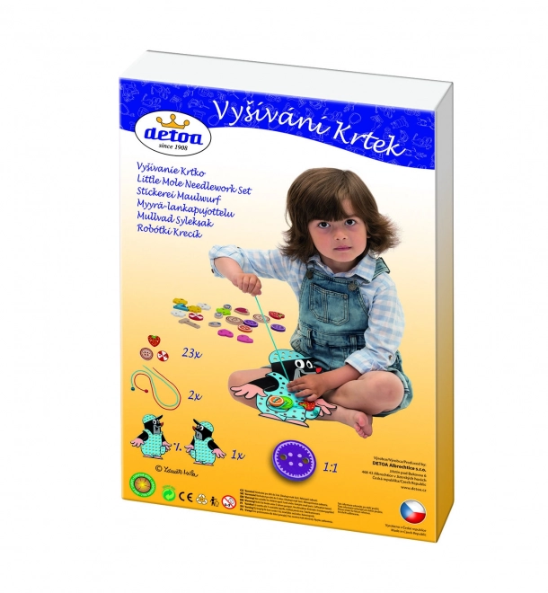Haftowanie Krecik drewno 26 sztuk w pudełku