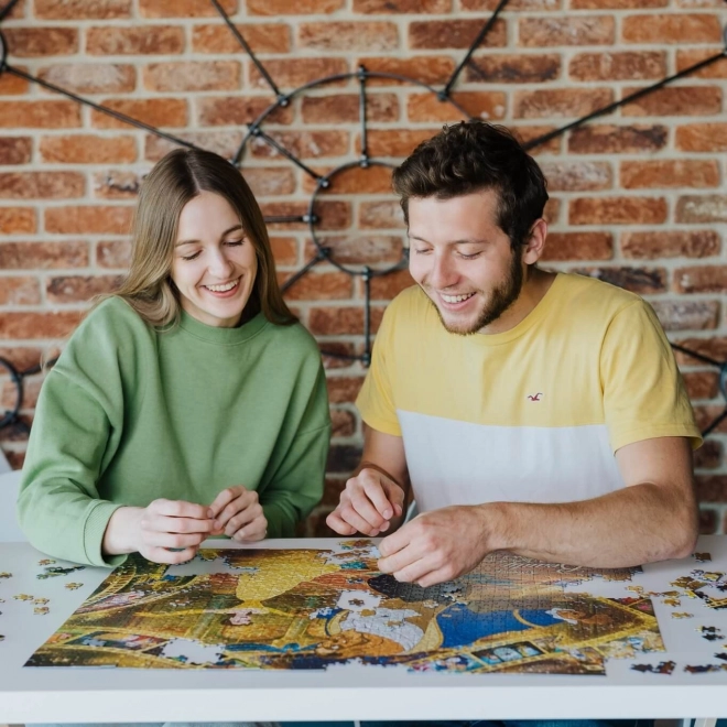 puzzle TREFL Premium Plus ikoniczne momenty: Piękna i Bestia 1000 elementów