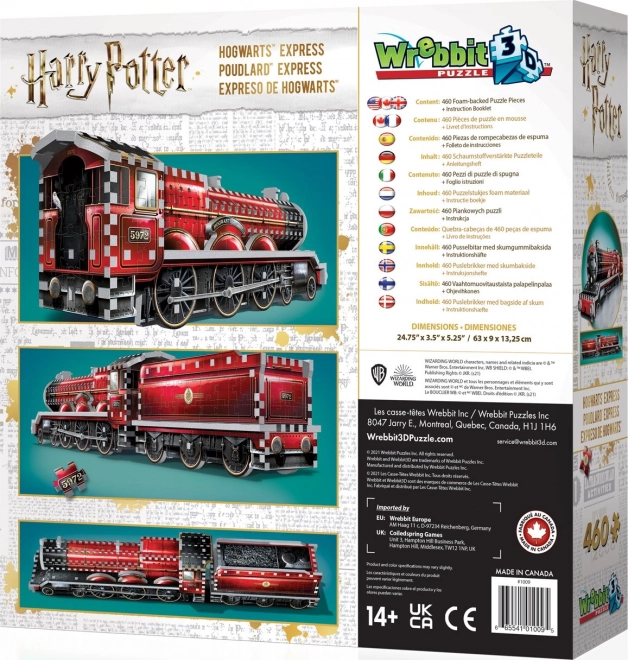 3D puzzle WREBBIT Harry Potter Ekspres Hogwartów 460 elementów