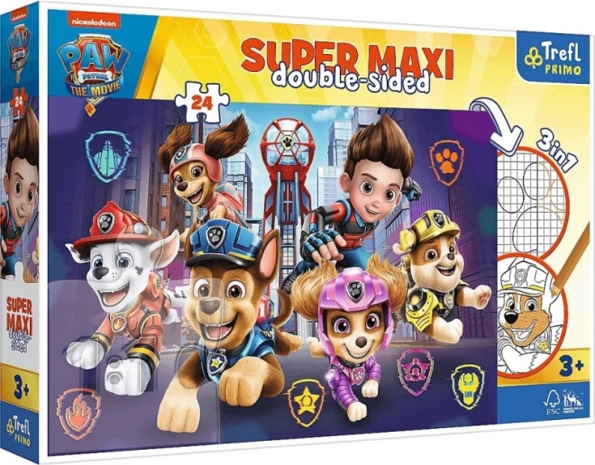 Puzzle Super Maxi 24 – PSI PATROL: FILM, dwustronne do kolorowania