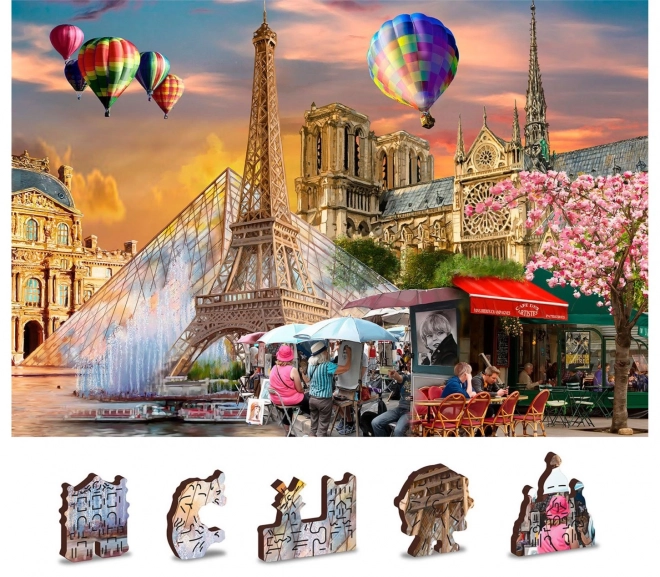 Drewniane puzzle Wiosna w Paryżu