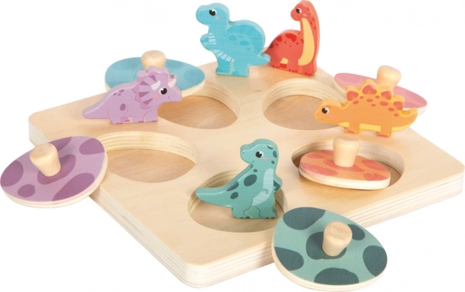 Drewniane puzzle pamięciowe dinozaury