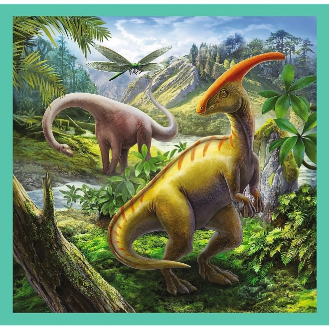 Puzzle 3w1 Świat Dinozaurów 20x19,5cm w pudełku 28x28x6cm