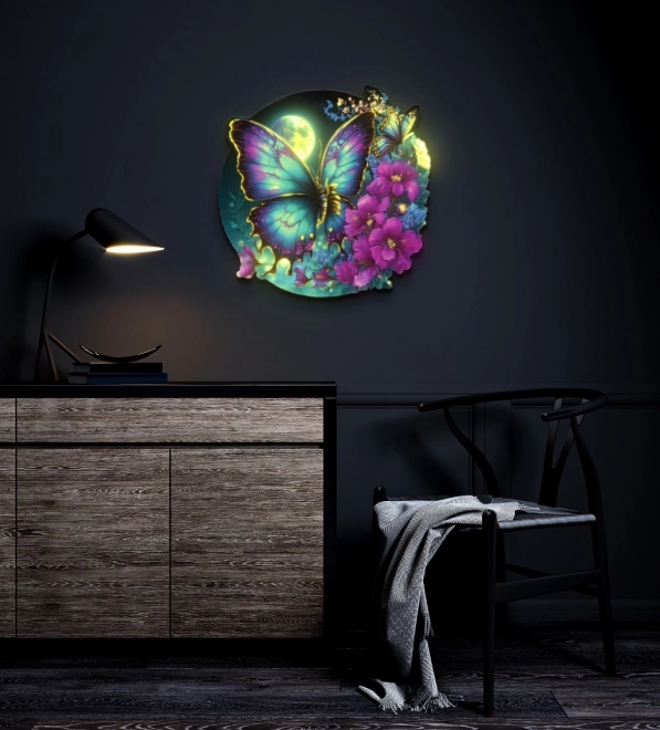 EscapeWelt Drewniane puzzle luminescencyjne Motyl 500 elementów