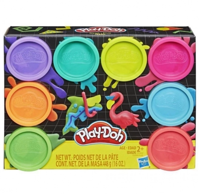 Play-doh Zestaw 8 kubków neonowych kolorów