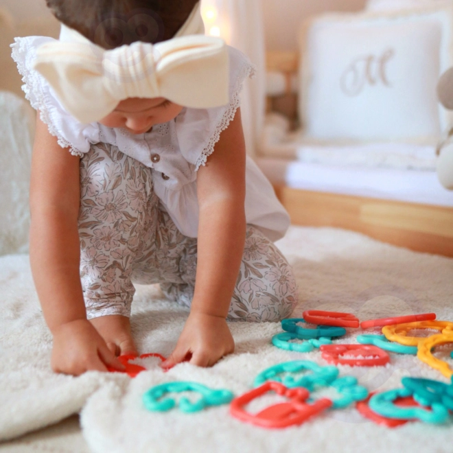 Zabawki sensoryczne dla niemowląt Woopie baby - łańcuch zwierzęcy 24 szt.