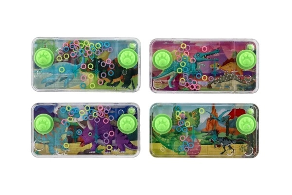 Wodna gra łamigłówka 11x6cm plastik dinozaur 4 rodzaje 24 szt. w pudełku