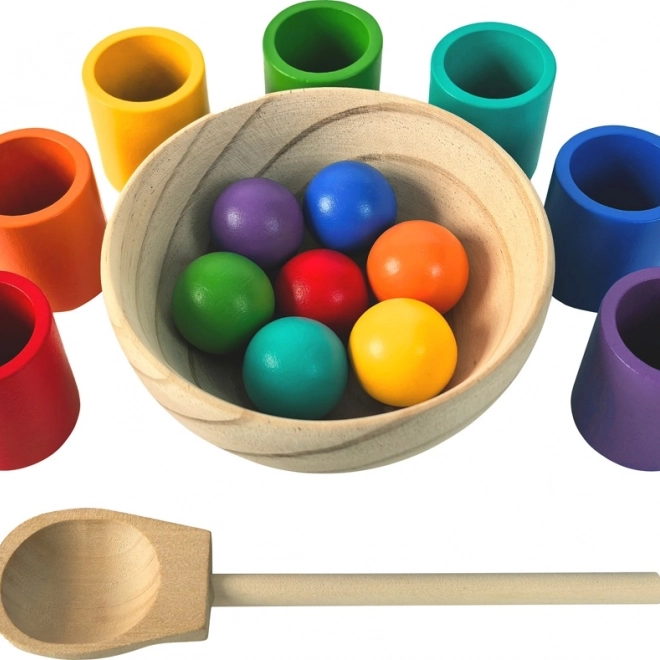2Kids Toys tęczowe kuleczki i kubeczki – zestaw montessori 7 kolorów