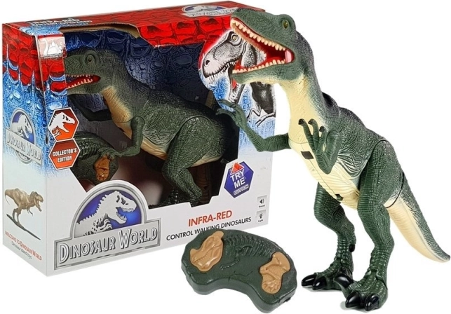 Interaktywny dinozaur T‑Rex na pilota z dźwiękami i światłami