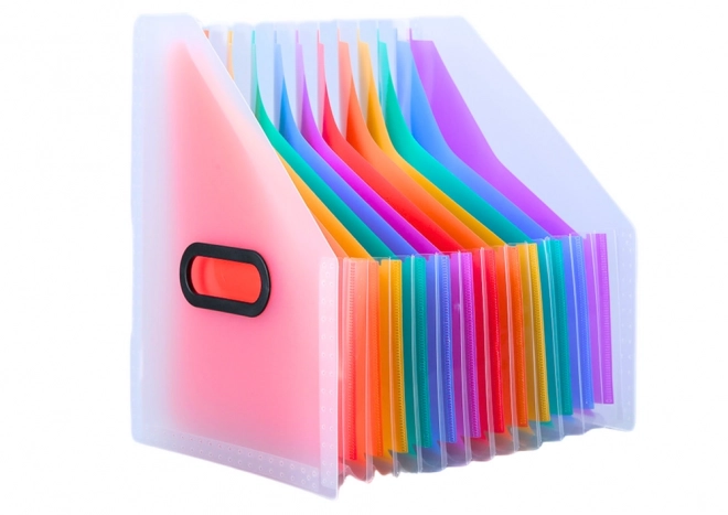 Folder pionowy organizer na dokumenty z kolorowymi zakładkami i kieszonkami A4
