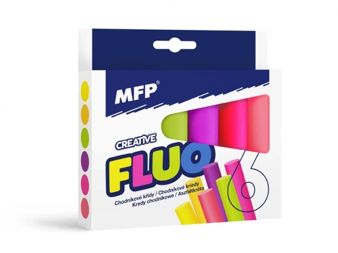 Kredy Chodnikowe Fluo Okrągłe 6 sztuk mix kolorów - pudełko