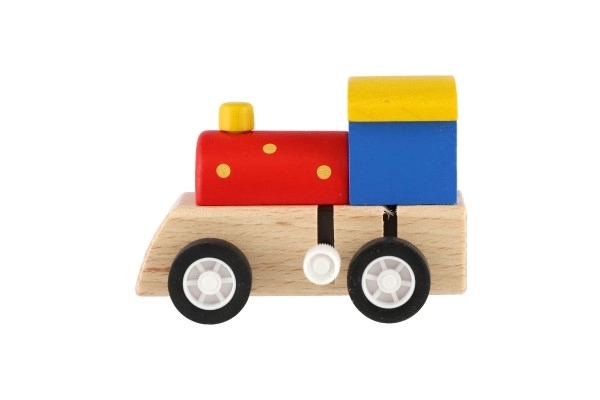 Lokomotywa na kluczyk drewno 7cm różne 3 kolory